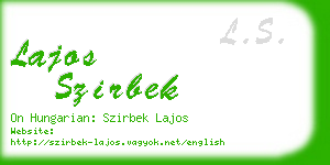 lajos szirbek business card